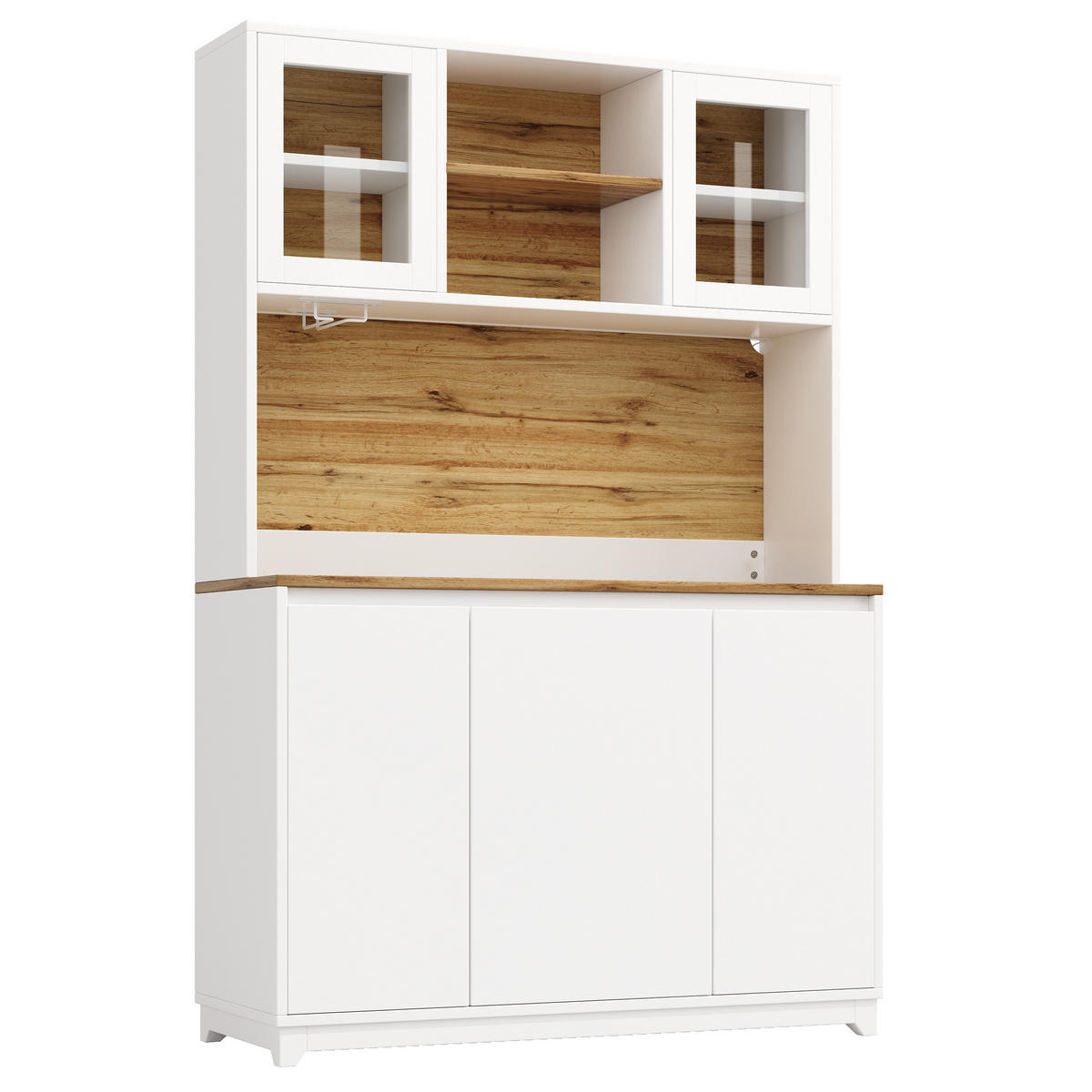 BUFFETSCHRANK Weiß 120/40/180 cm - Weiß, Holz (120/180/40cm) - PANGIVO