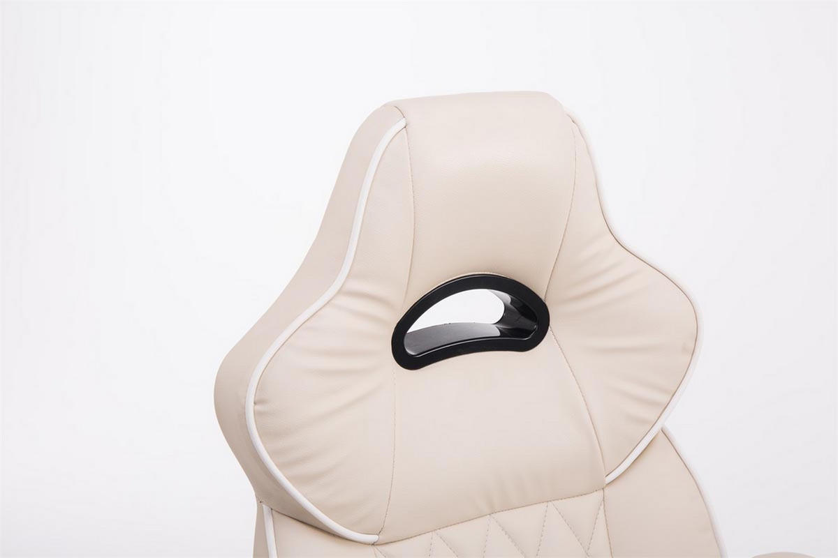 BÜROSTUHL Bigo 180, Kunstleder Creme - Creme, Kunststoff/Textil (66/124/72cm) - TPFLiving