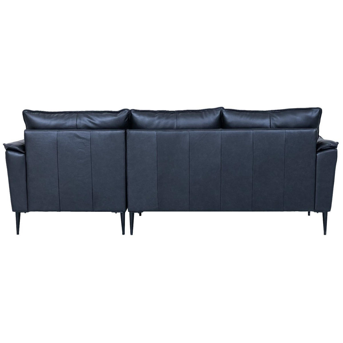 ECKSOFA Echtleder Schwarz - Schwarz, Leder/Metall (233/155cm) - Furnhouse
