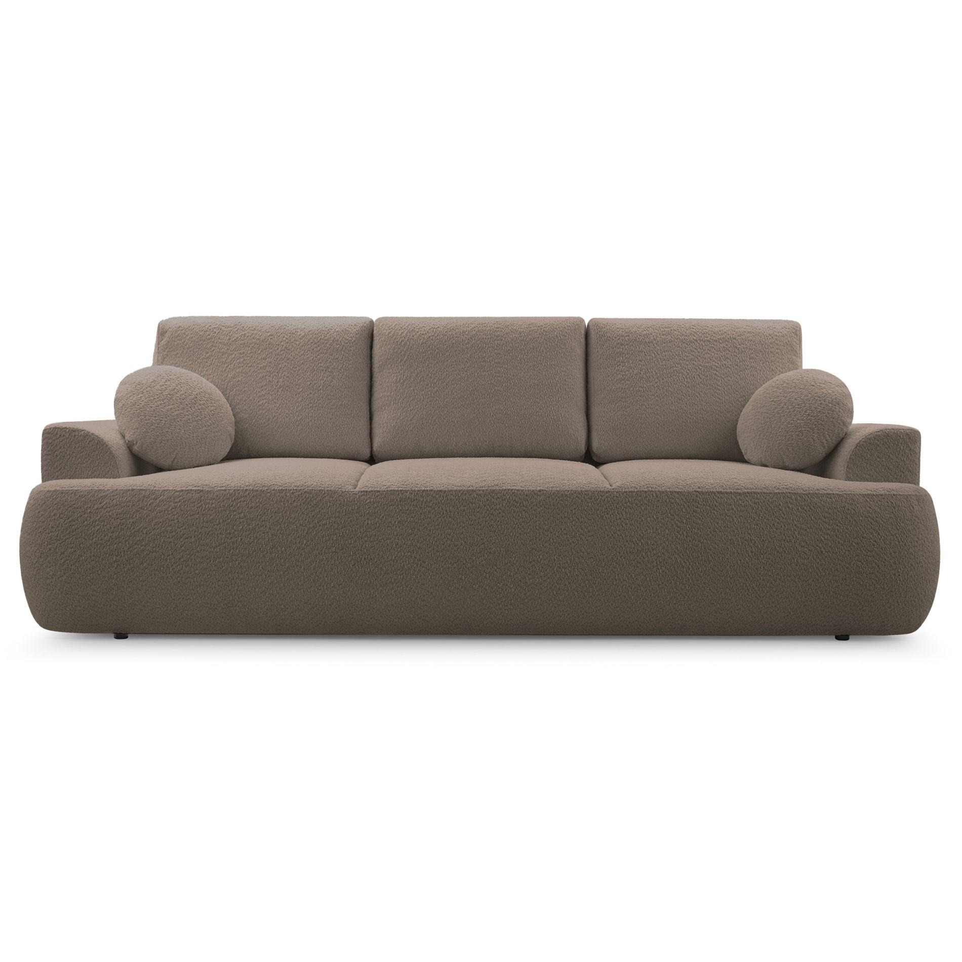 3-SITZER SOFA Barletto Altrosa Bouclé - Pink/Schwarz, Holz/Textil (248/94/110cm) - Selsey