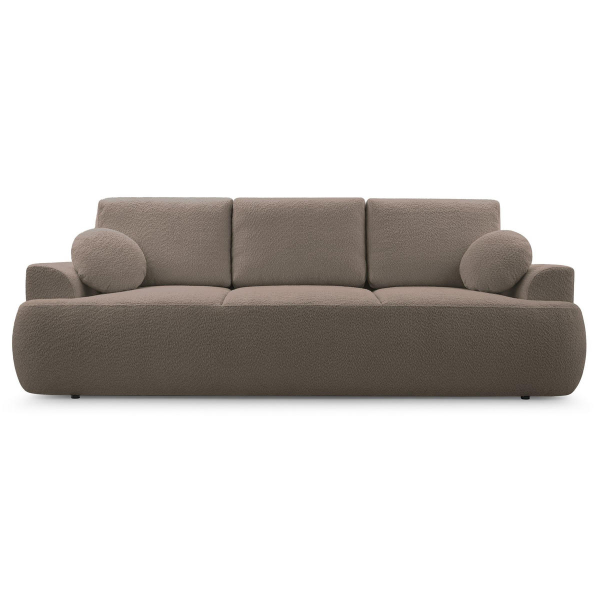 3-SITZER SOFA Barletto Altrosa Bouclé - Pink/Schwarz, Holz/Textil (248/94/110cm) - Selsey