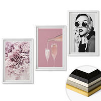 WANDBILDER 3er-Set - 40x60 cm Weißer Rahmen - Rosenblüten und eine elegante Dame - Weiß, Kunststoff (40/60cm) - ArtPrintCave