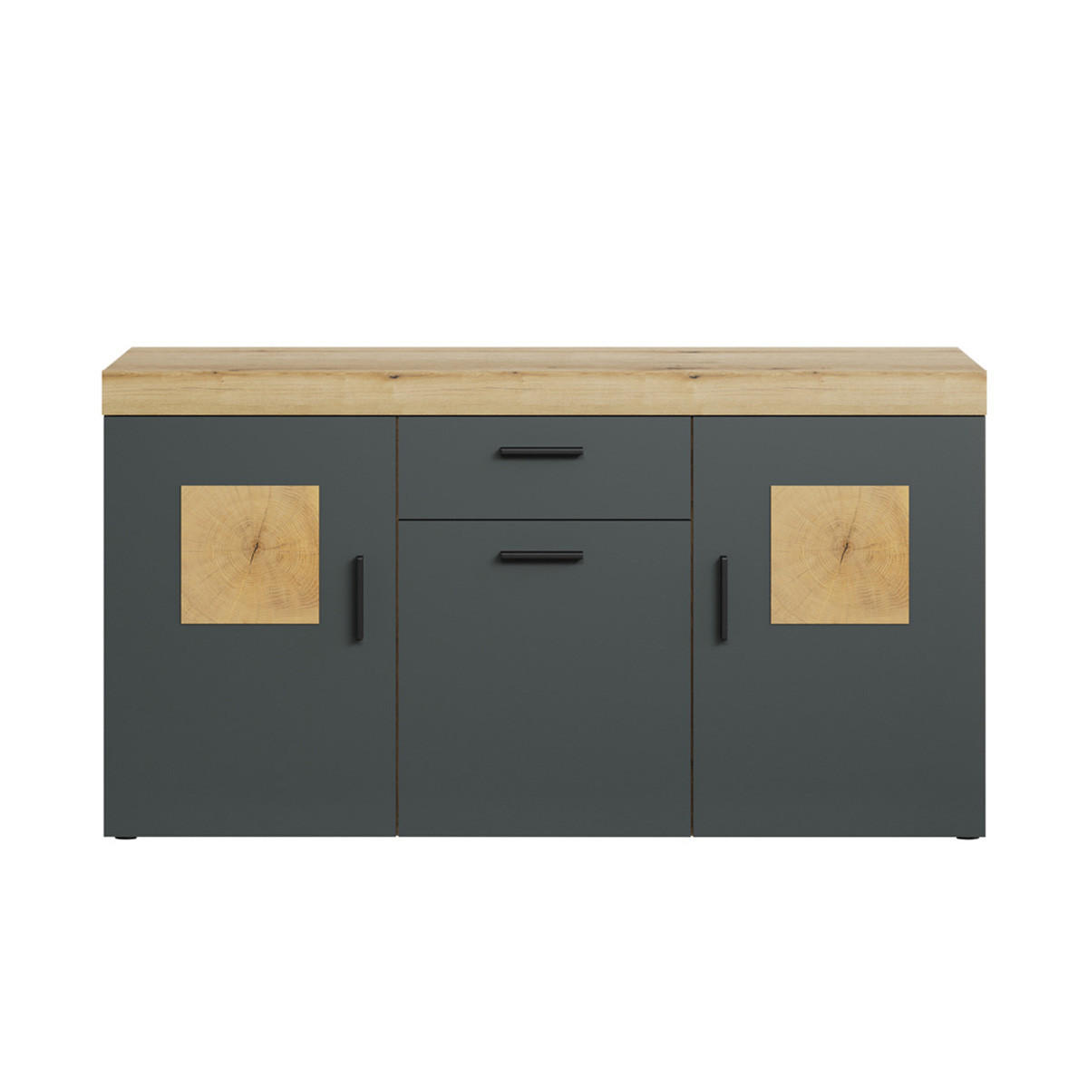 SIDEBOARD Tyler Anthrazit - Anthrazit, Holzwerkstoff (160/86/42cm) - Trendteam