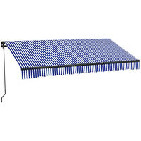 SONNENMARKISE Markise Terrassenmarkise, inkl. Handkurbel, wetterbeständig, 247 cm x 295 cm, Blau + Weiß - Blau, Textil (295/1/247cm)