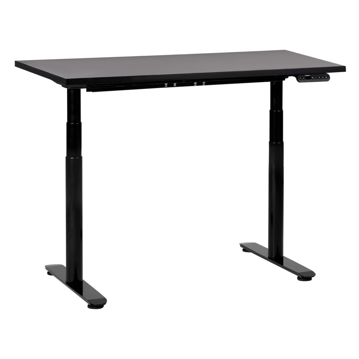 SCHREIBTISCH schwarz 120/72 cm elektrisch höhenverstellbar Destin IV - Schwarz, Holz (72/120/67cm) - Beliani