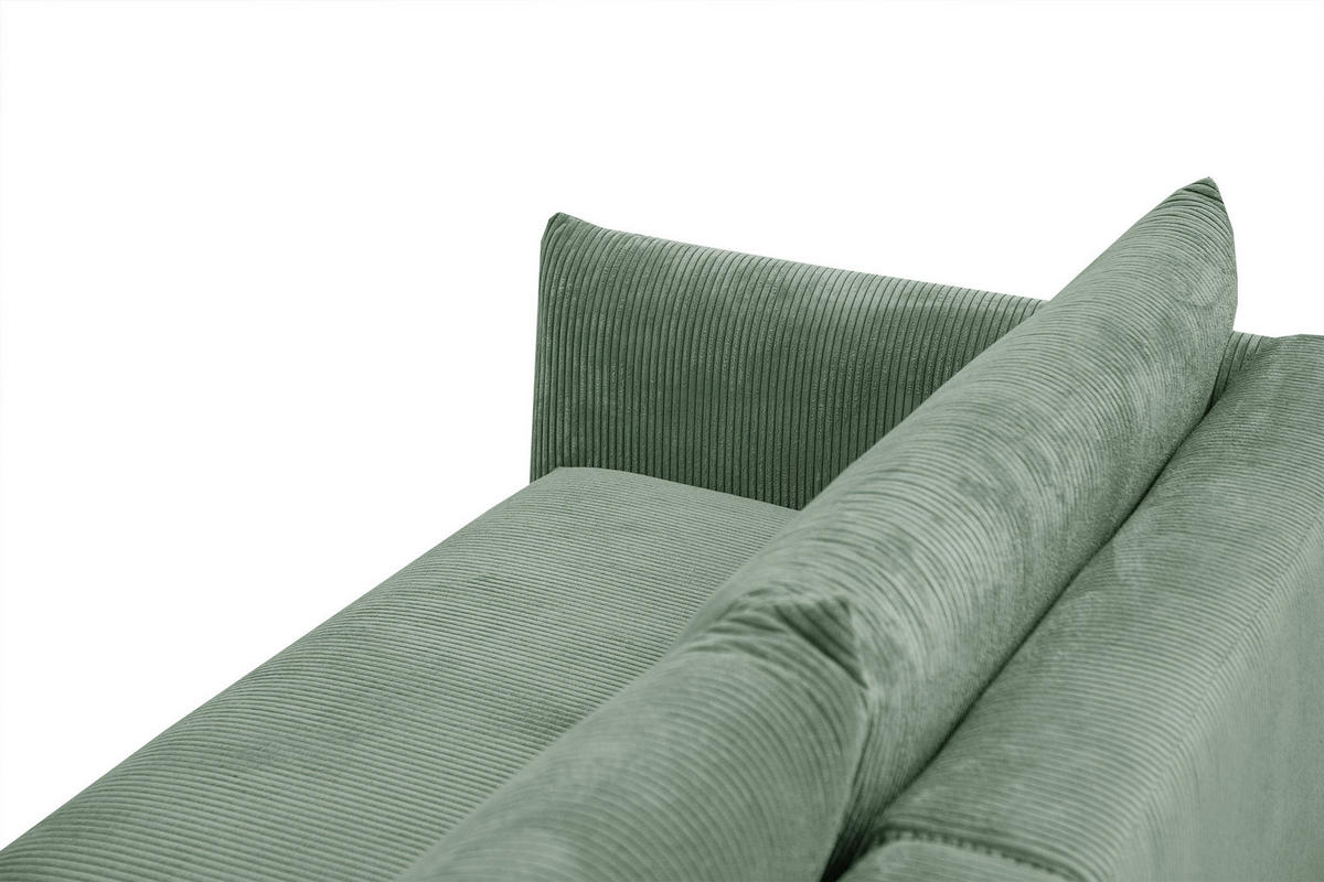 ECKSOFA TAUER 5-Sitzer, mintgrün - Schwarz/Mintgrün, Holzwerkstoff/Kunststoff (292/174cm) - Courtois Laville