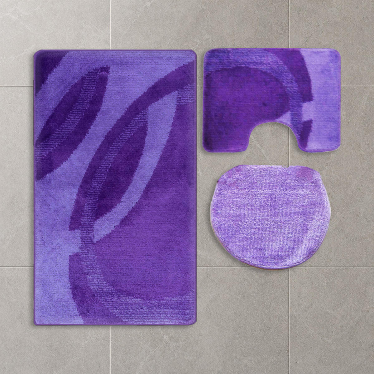 BADEMATTE Set 3 tlg LILA - Lila, Textil (60/100cm) - ROLFNERS