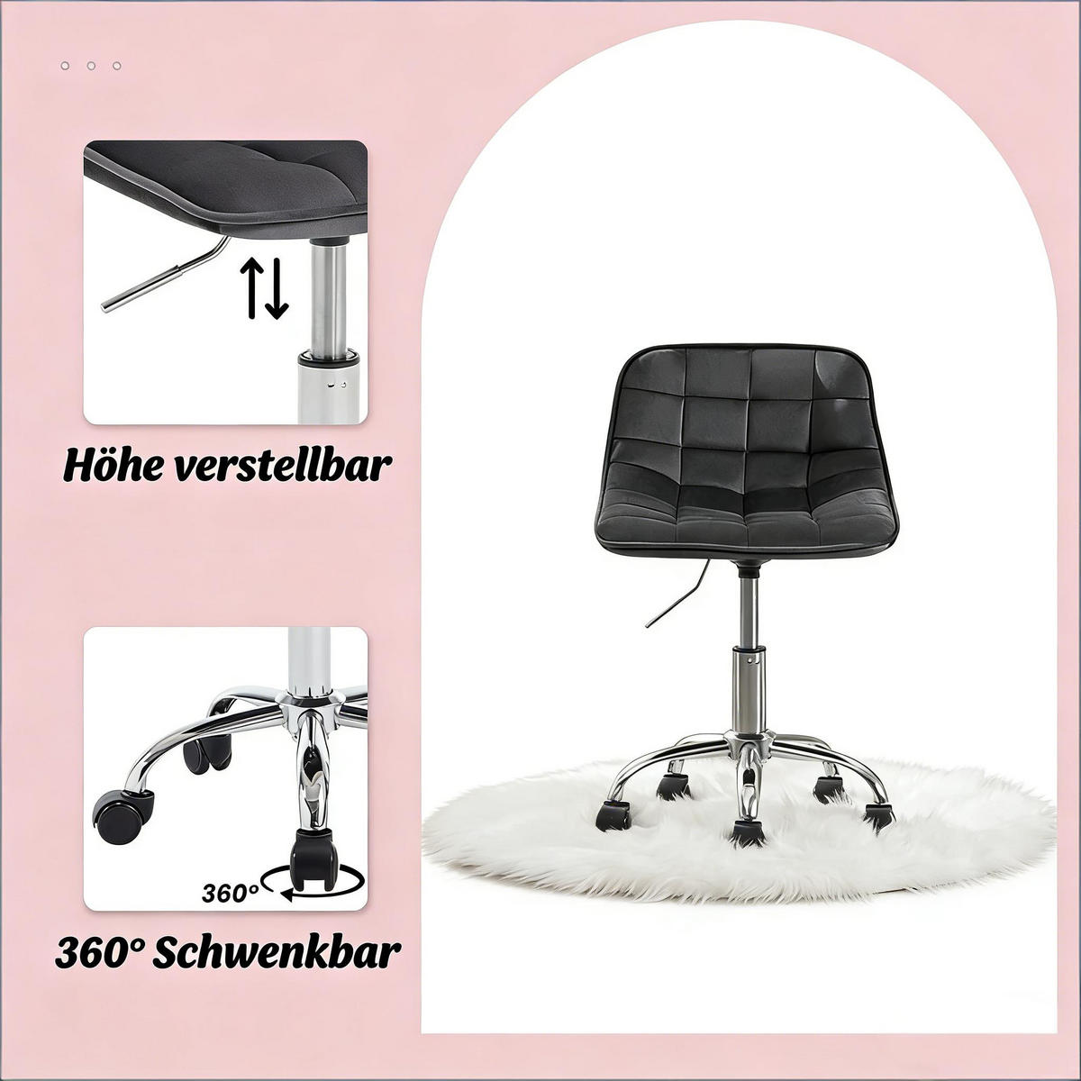 BÜROSTUHL Dunkelgrau 43/50/67,5 cm - Dunkelgrau, Metall (43/67.5/43cm) - PANGIVO