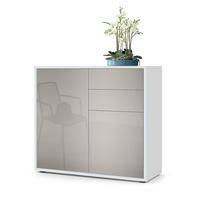 KOMMODE Ben Front in Sandgrau Hochglanz - Sandfarben, Holzwerkstoff (79/74/36cm) - Vladon