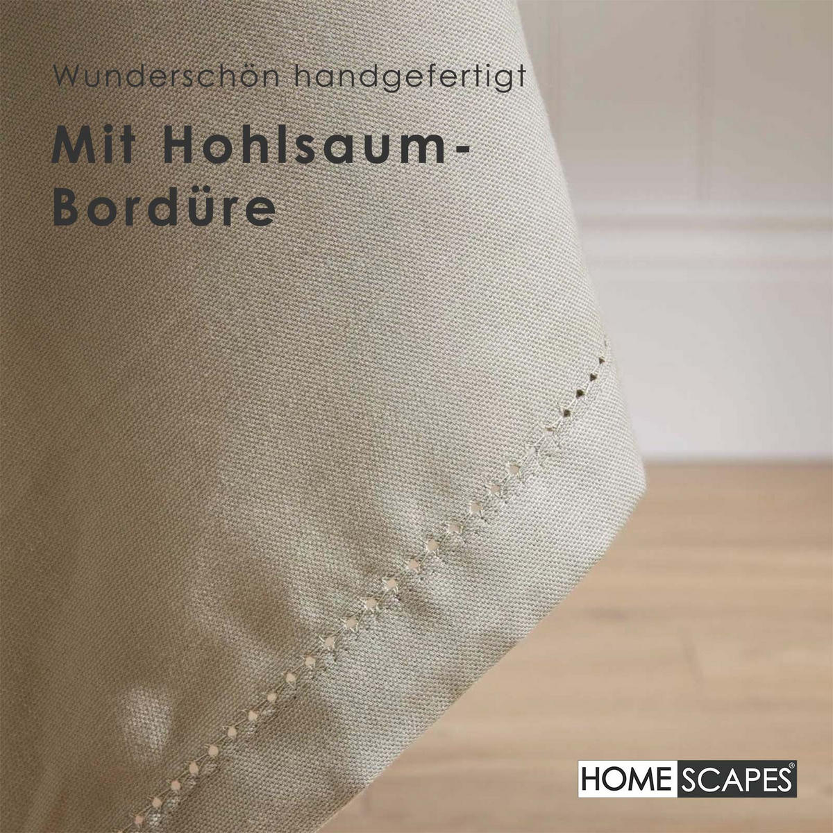 TISCHDECKE grau rund 178 cm, 100% Baumwolle - Grau, Textil (178/178cm) - Homescapes