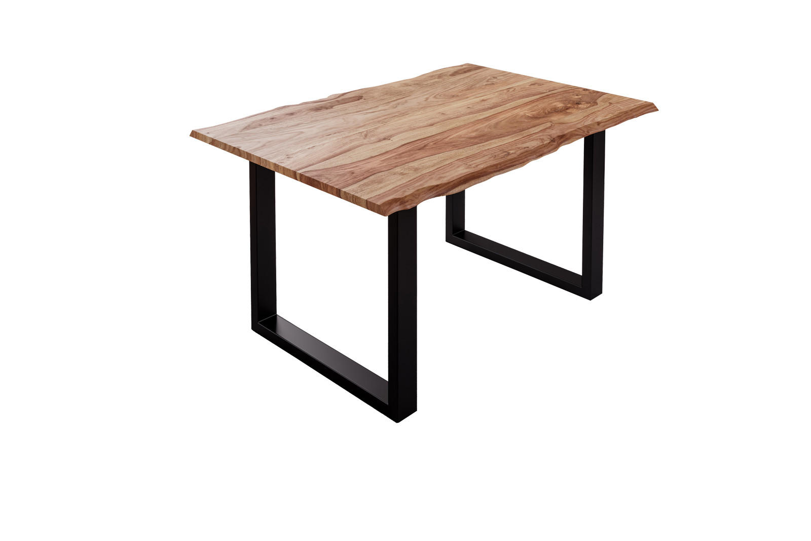 ESSTISCH MAILAND - Beige/Schwarz, Holz/Metall (80/120/77cm) - SAM