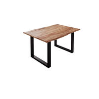 ESSTISCH MAILAND - Beige/Schwarz, Holz/Metall (80/120/77cm) - SAM