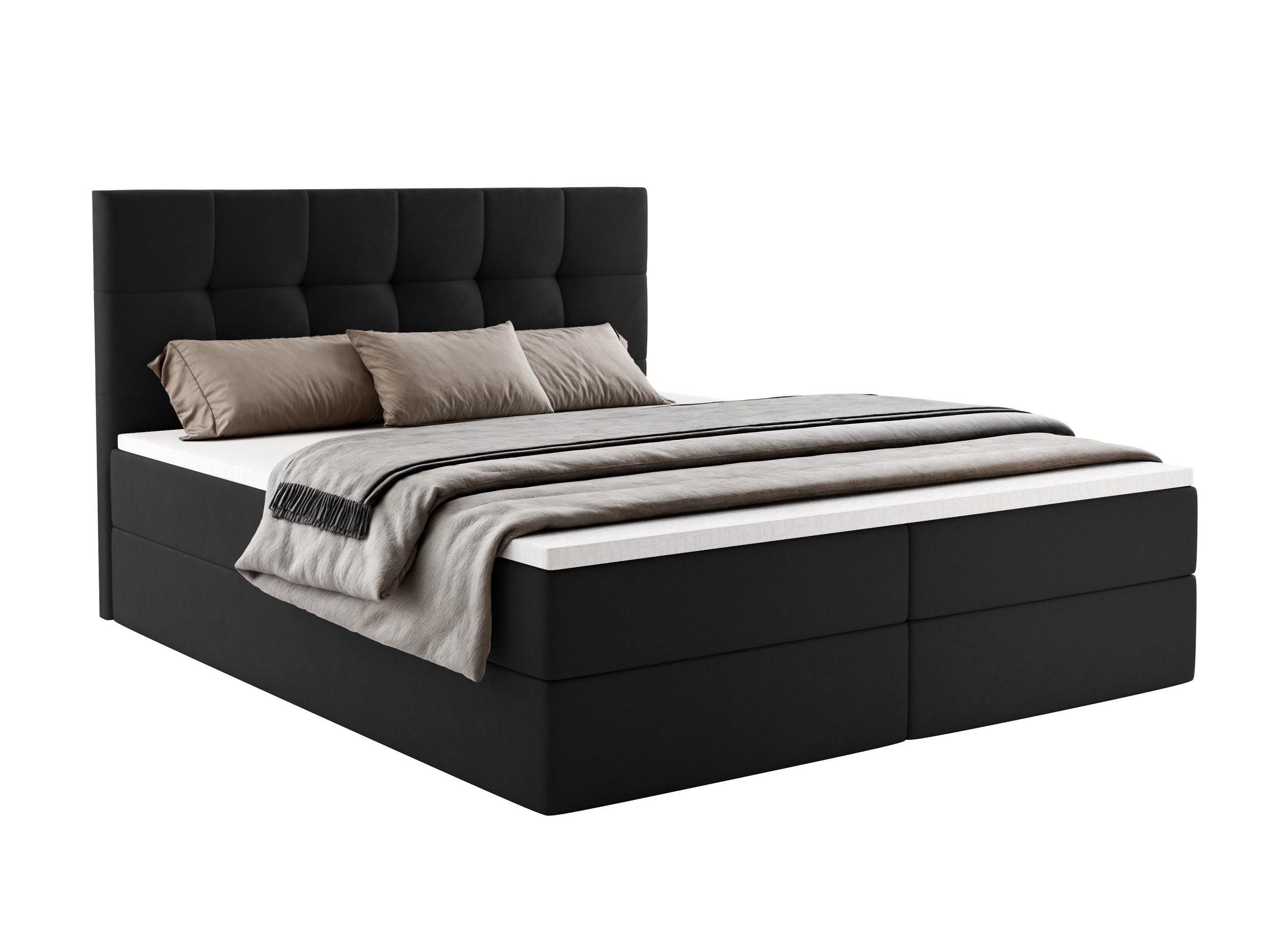 Luxkor24 Boxbett Schwarz 180x200 cm