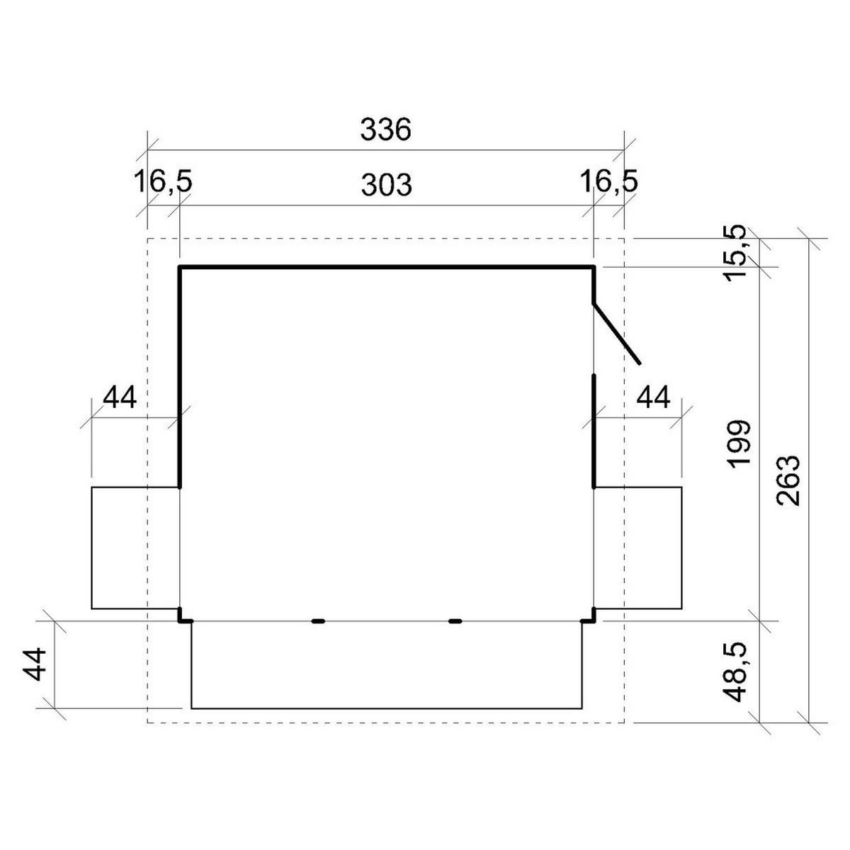 MARKTBUDE Holz, Gartenhaus, FÜNF FENSTER - 200x300/6 m2 M150B - Beige, Holz (336/232/263cm) - Timbela