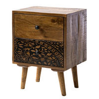 NACHTKOMMODE - Mango massiv - Naturfarben, Holz (45/60/35cm) - home24