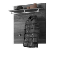 GARDEROBENPANEEL Rauchsilber grau 90 cm, Wandgarderobe mit 6 Kleiderhaken - Grau, Holzwerkstoff (90/98/27cm) - Inn.Furn