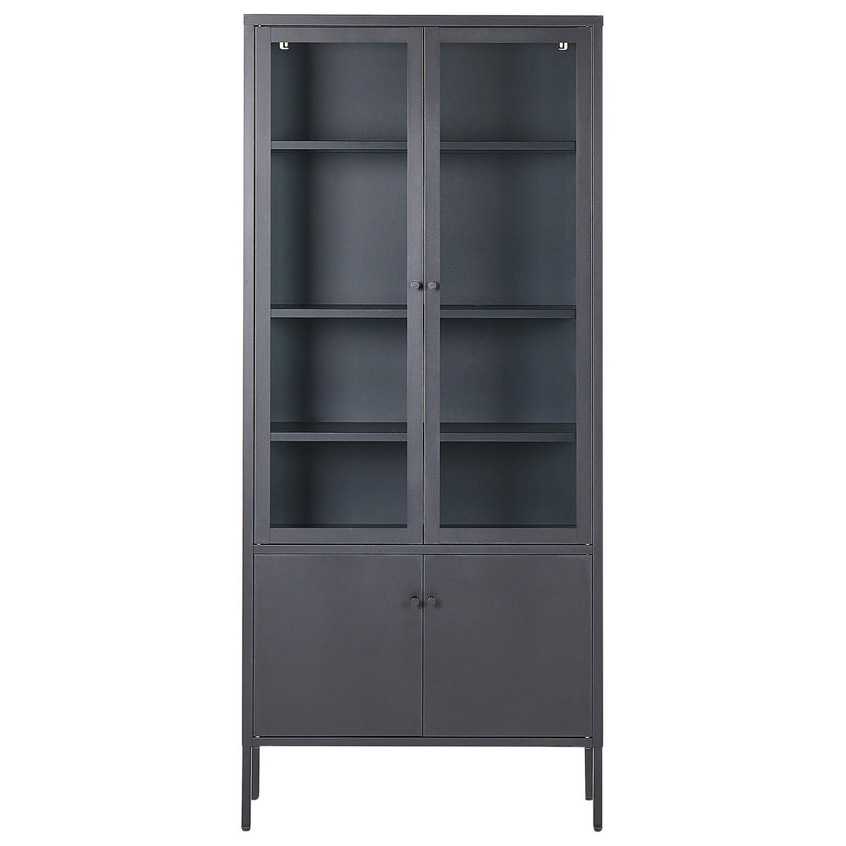 VITRINE Schwarz Oxted - Schwarz, Metall (80/180/35cm) - Beliani