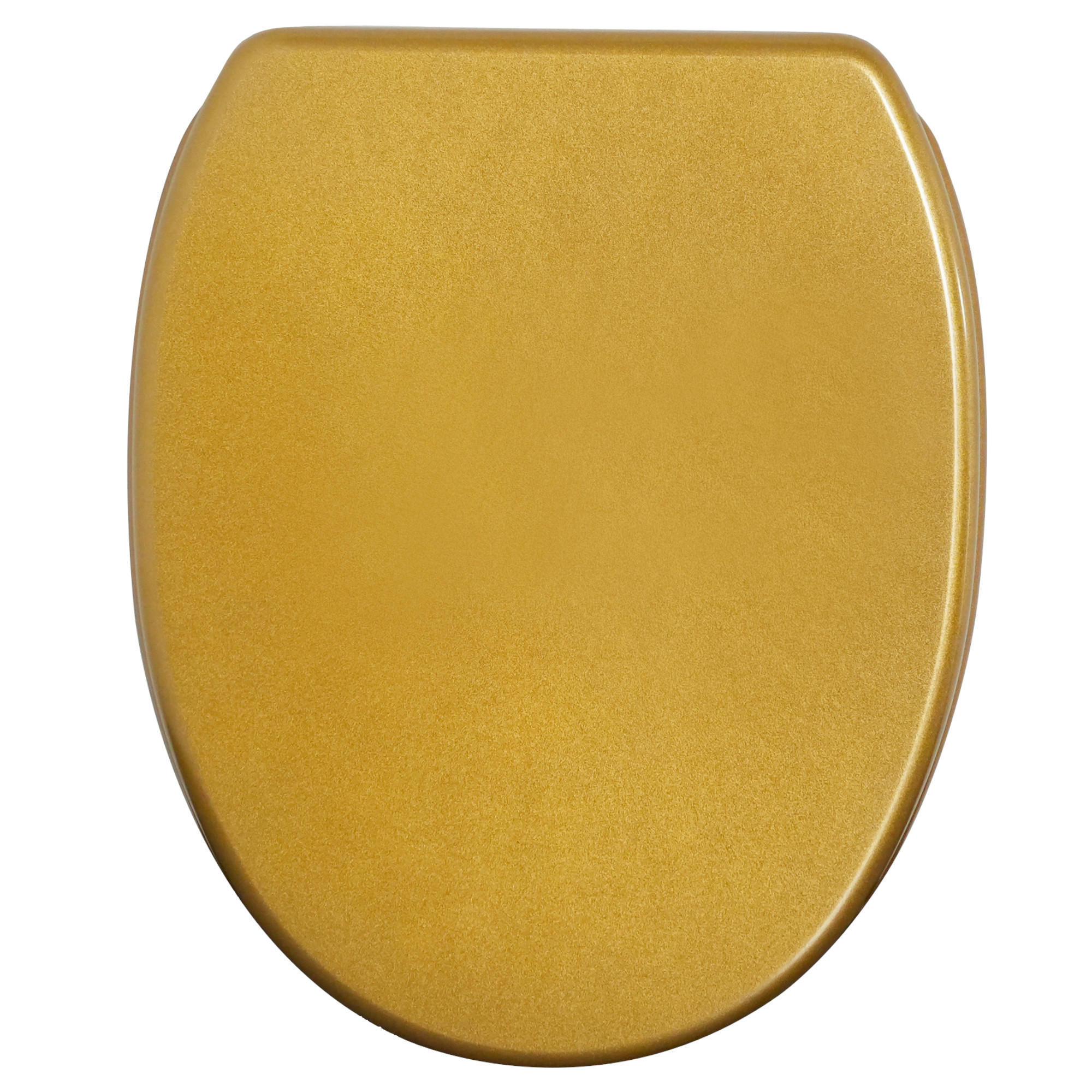 WC-SITZ mit Absenkautomatik & Top Fix Glitzer Gold - Goldfarben, Holzwerkstoff (37.7/5.5/48cm) - Sanilo