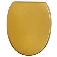 WC-SITZ mit Absenkautomatik & Top Fix Glitzer Gold - Goldfarben, Holzwerkstoff (37.7/5.5/48cm) - Sanilo
