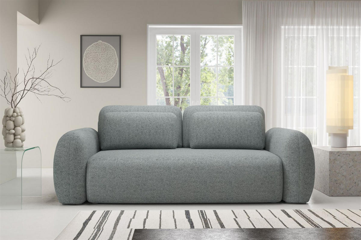 SCHLAFSOFA Gaston - Dunkelgrau, Holzwerkstoff/Textil (266/95/110cm) - Fun Möbel