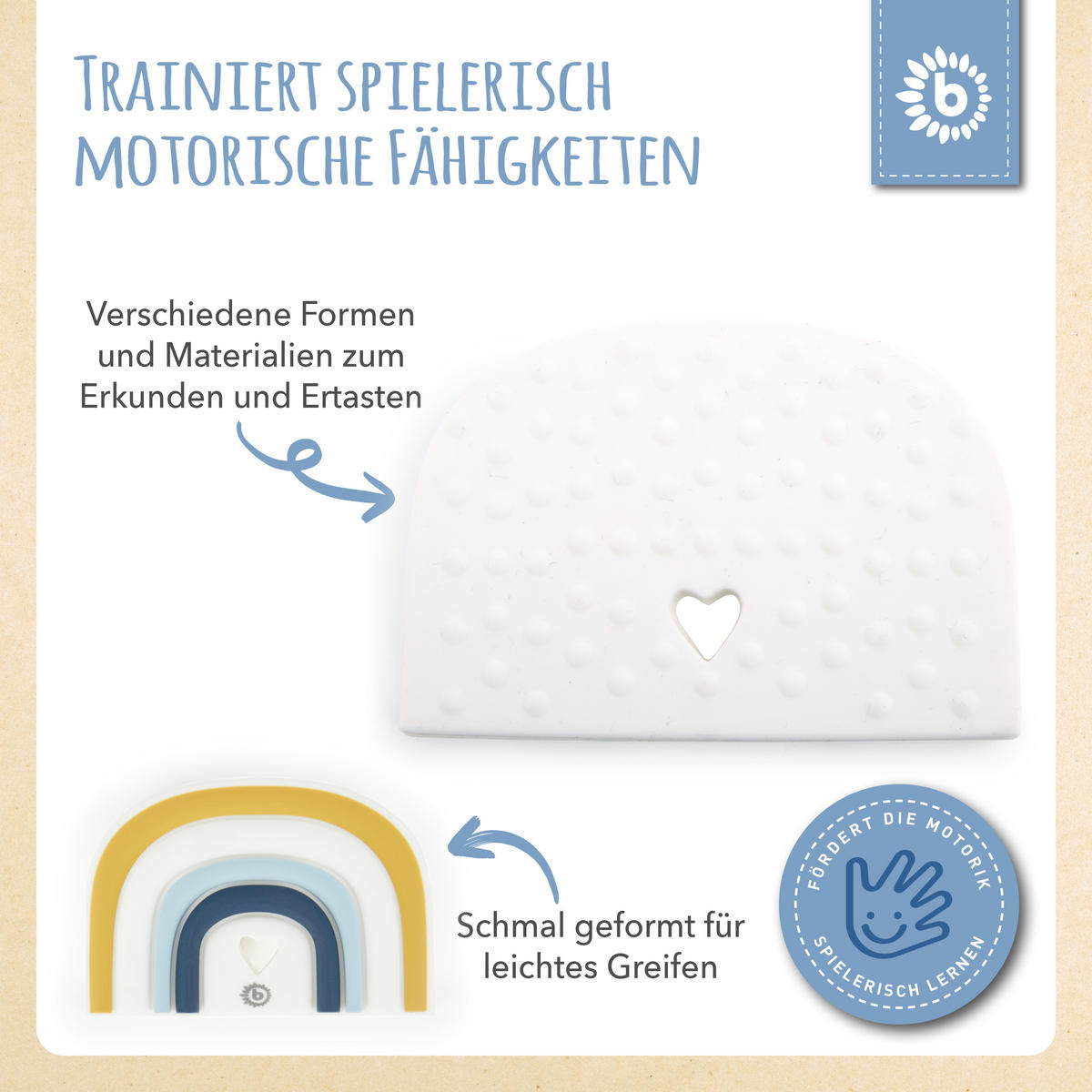 BEISSRING Silikon Tor - ab Geburt - Multicolor, Kunststoff (7/10cm) - Bieco Spielwaren