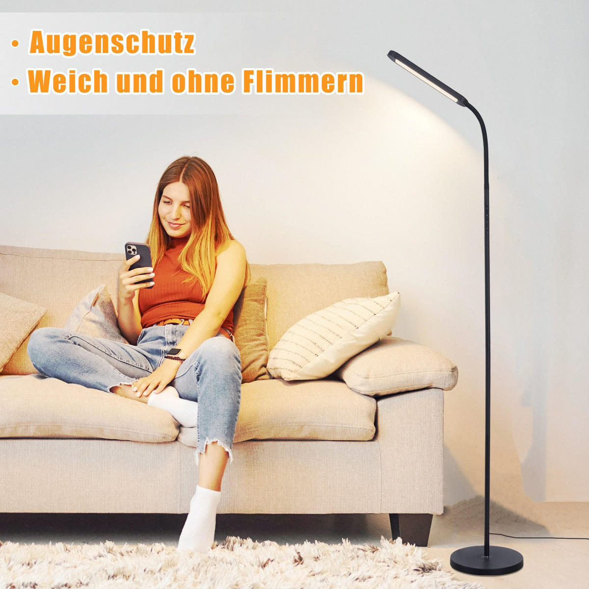 LED-STEHLAMPE Yanchus 137.1/6/22.8cm - Schwarz, Metall (137.1/6/22.8cm) - Nettlife