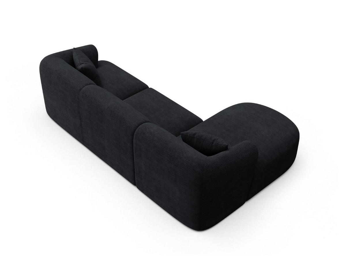 MODULARES-ECKSOFA links Campi aus Cord schwarz 4 Sitzplätze - Schwarz, Textil (156/256cm) - Cosmopolitan Design