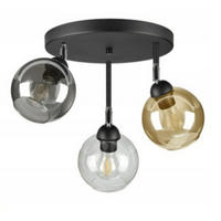DECKENLEUCHTE HAGEN - Transparent/Schwarz, Glas/Metall (35/35/35cm) - kiki design