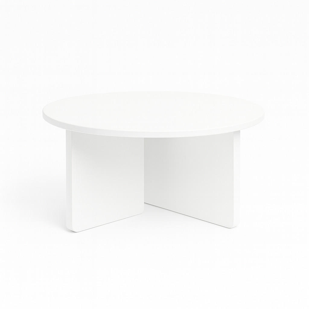FAVI Couchtisch 60 cm, minimalistisch und zeitlos, Eiche Weiß - Weiß, Holz (60/60/40cm) - Dekori_Interiors