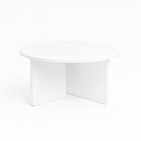 FAVI Couchtisch 60 cm, minimalistisch und zeitlos, Eiche Weiß - Weiß, Holz (60/60/40cm) - Dekori_Interiors
