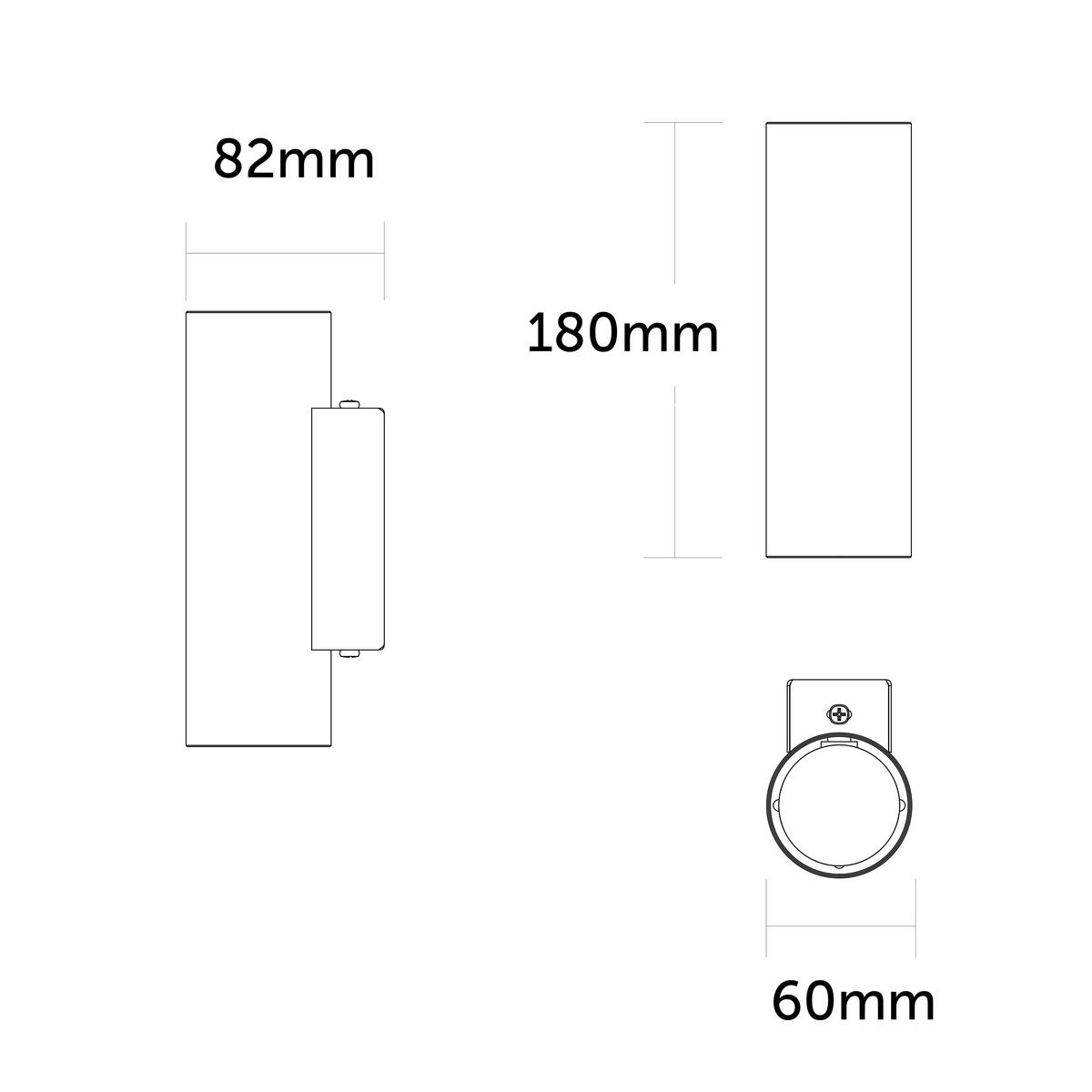WANDLEUCHTE Rond - Schwarz, Metall (6/18/6cm) - Lumicom