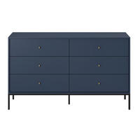 KOMMODE Monne Dunkelblau mit Metallbeinen 154 cm - Goldfarben/Schwarz, Holzwerkstoff/Metall (154/91/39cm) - Selsey