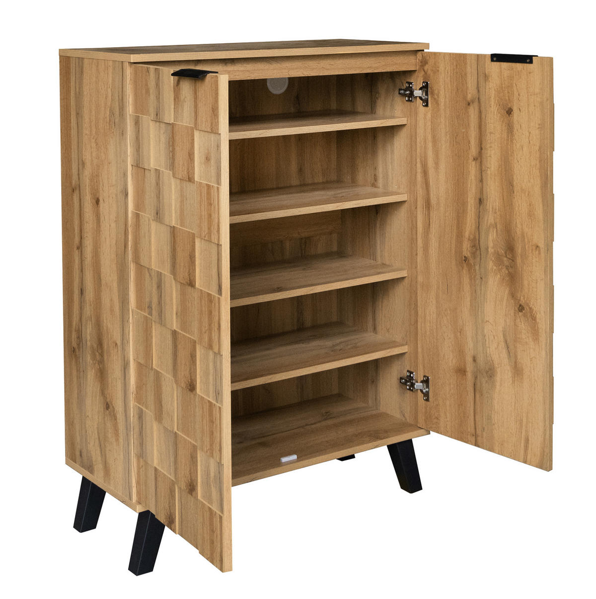 SCHUHSCHRANK 80,5/35/109,5 cm in Holzoptik mit verstellbaren Böden - Naturfarben, Holzwerkstoff (80.5/109.5/35cm) - BEAOK