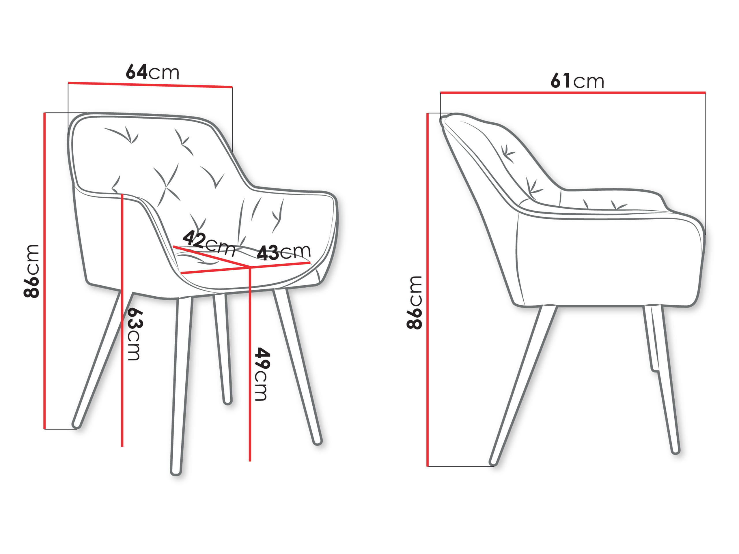 Thumbnail - Mirjan24 Polsterstuhl, Schwarz, Textil, 1-Sitzer, 64x86x61 cm, Esszimmer, Stühle, Esszimmerstühle, Vierfußstühle