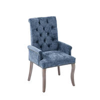 ARMLEHNSTUHL DE-36357 mit Chenille-Bezug Blau - Blau, Holz (57/100.5/69cm) - ComfortXL