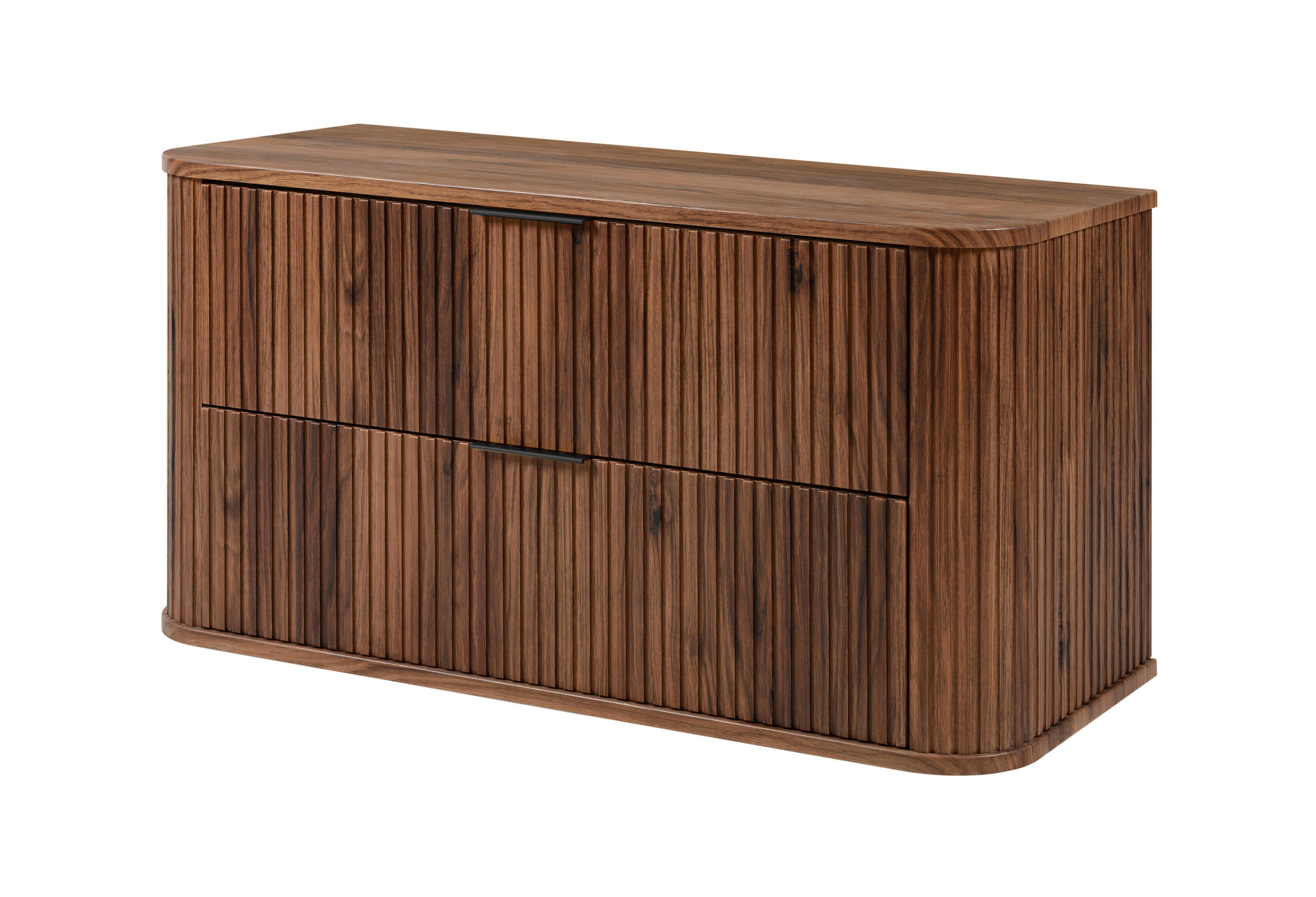 BADEZIMMERSCHRANK, Eiche-Nussbaum, Schwarze Griffe, 41,5 x 100 x 51,7 cm - Dunkelbraun/Schwarz, Holzwerkstoff/Kunststoff (100/51.7/41.5cm) - 3XE LIVING