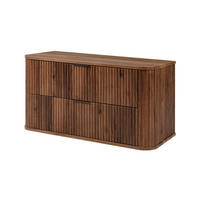 BADEZIMMERSCHRANK, Eiche-Nussbaum, Schwarze Griffe, 41,5 x 100 x 51,7 cm - Dunkelbraun/Schwarz, Holzwerkstoff/Kunststoff (100/51.7/41.5cm) - 3XE LIVING