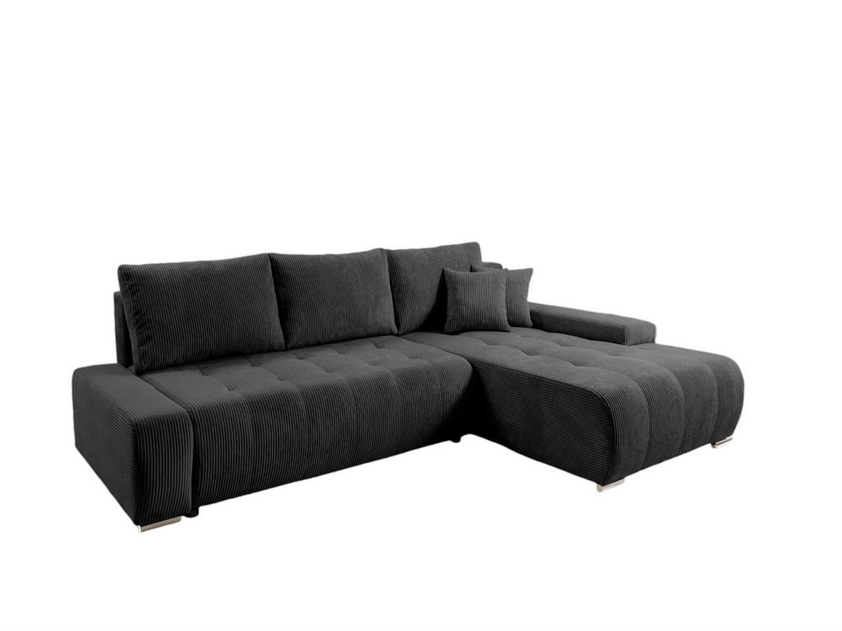 ECKSOFA Vogar In Poso - Dunkelgrau, Holzwerkstoff/Textil (265/185cm) - Fun Möbel
