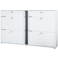 SCHUHSCHRANK Today Fronten in Weiß matt - Weiß, Holzwerkstoff (155.5/95/28cm) - Vladon