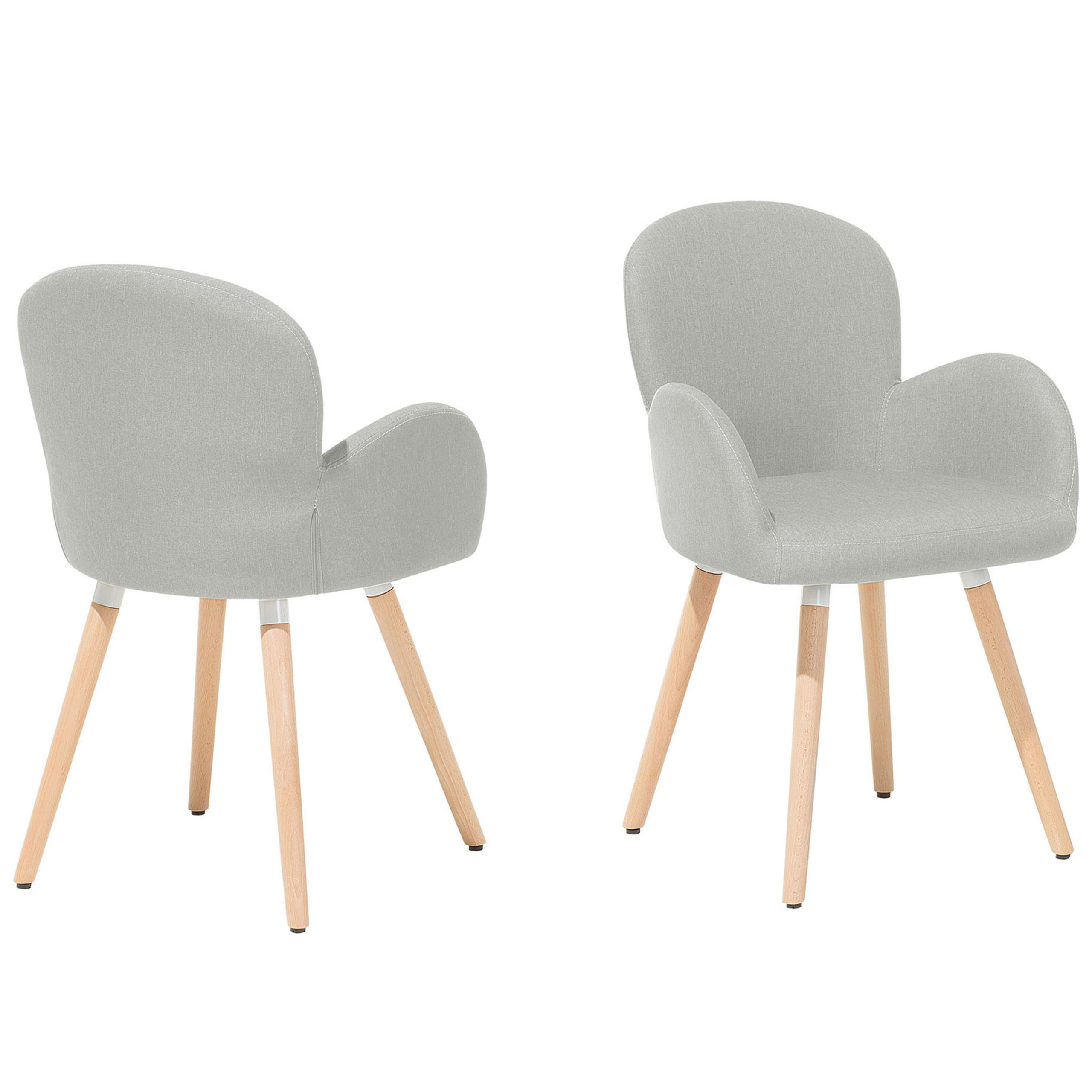 ESSZIMMERSTUHL 2er-Set Polsterbezug Grau Brookville - Grau, Holz/Textil (44/83/52cm) - Beliani