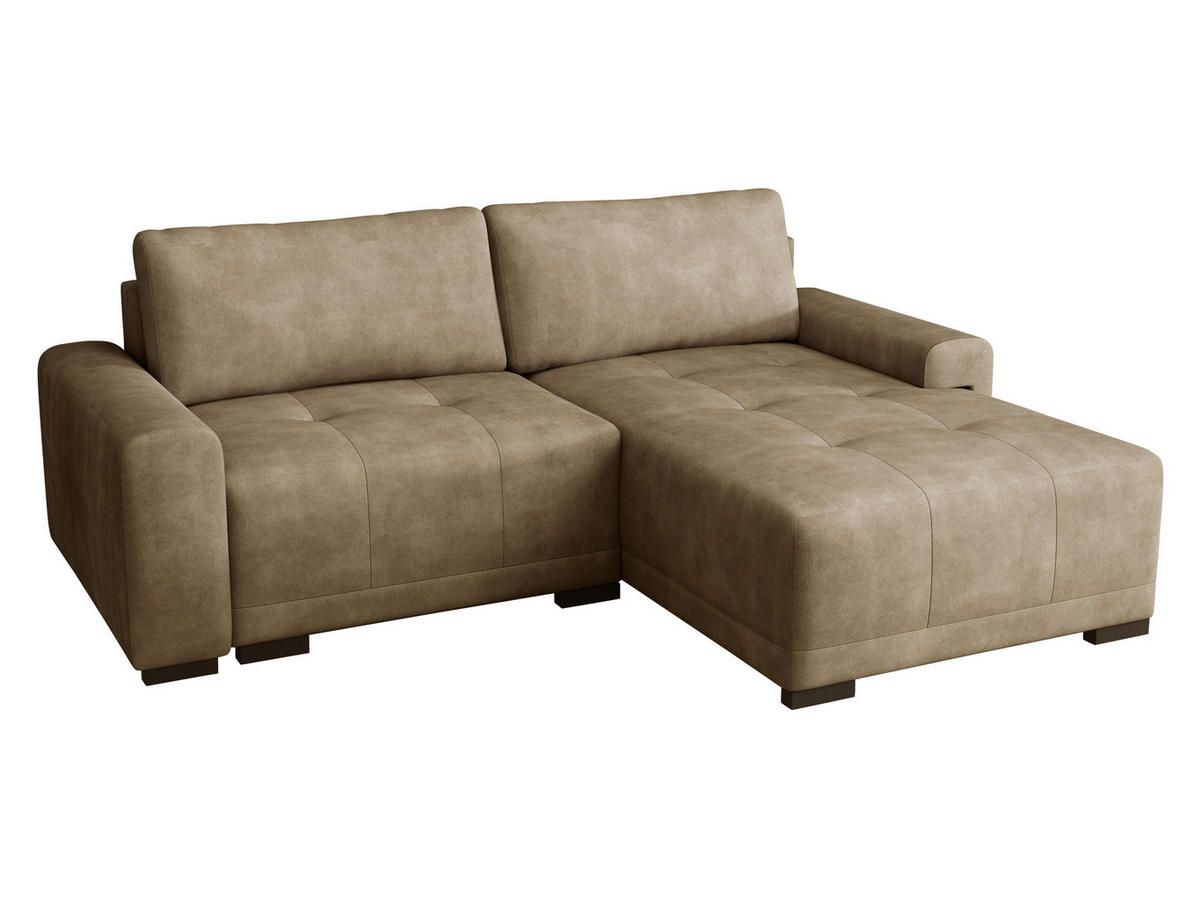 ECKSOFA Milton - Beige/Schwarz, Holz/Textil (237/180cm) - MIRJAN24