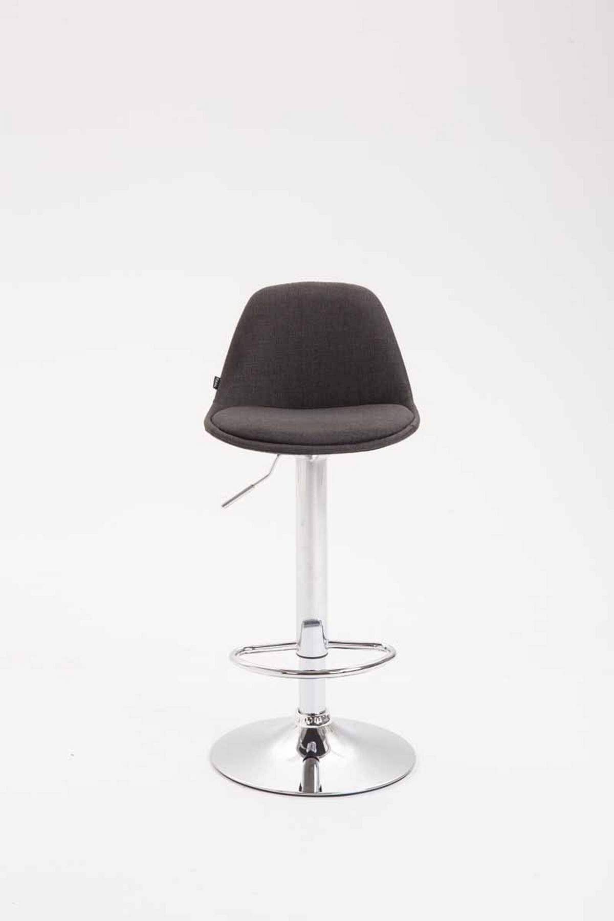BARHOCKER Kilian, 2er Set, Gestell Metall in Chromoptik, Stoff Dunkelgrau - Chromfarben/Dunkelgrau, Textil/Metall (39/100/43cm) - TPFLiving