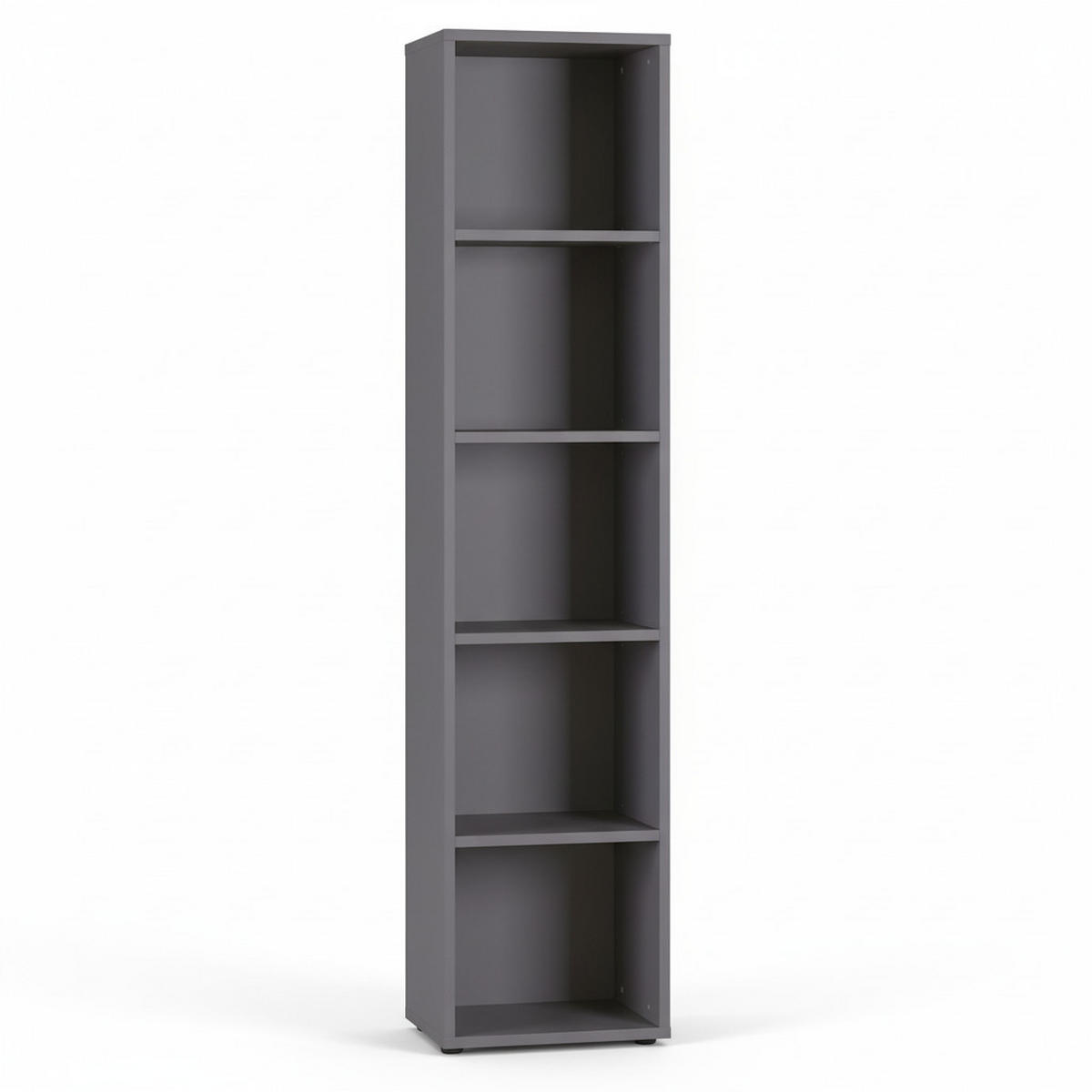 AKTENREGAL Universal FRANKFURT hoch 197cm, 5 Ordnerhöhen Graphit - Schwarz, Holzwerkstoff (45/197/40cm) - KADIMA DESIGN