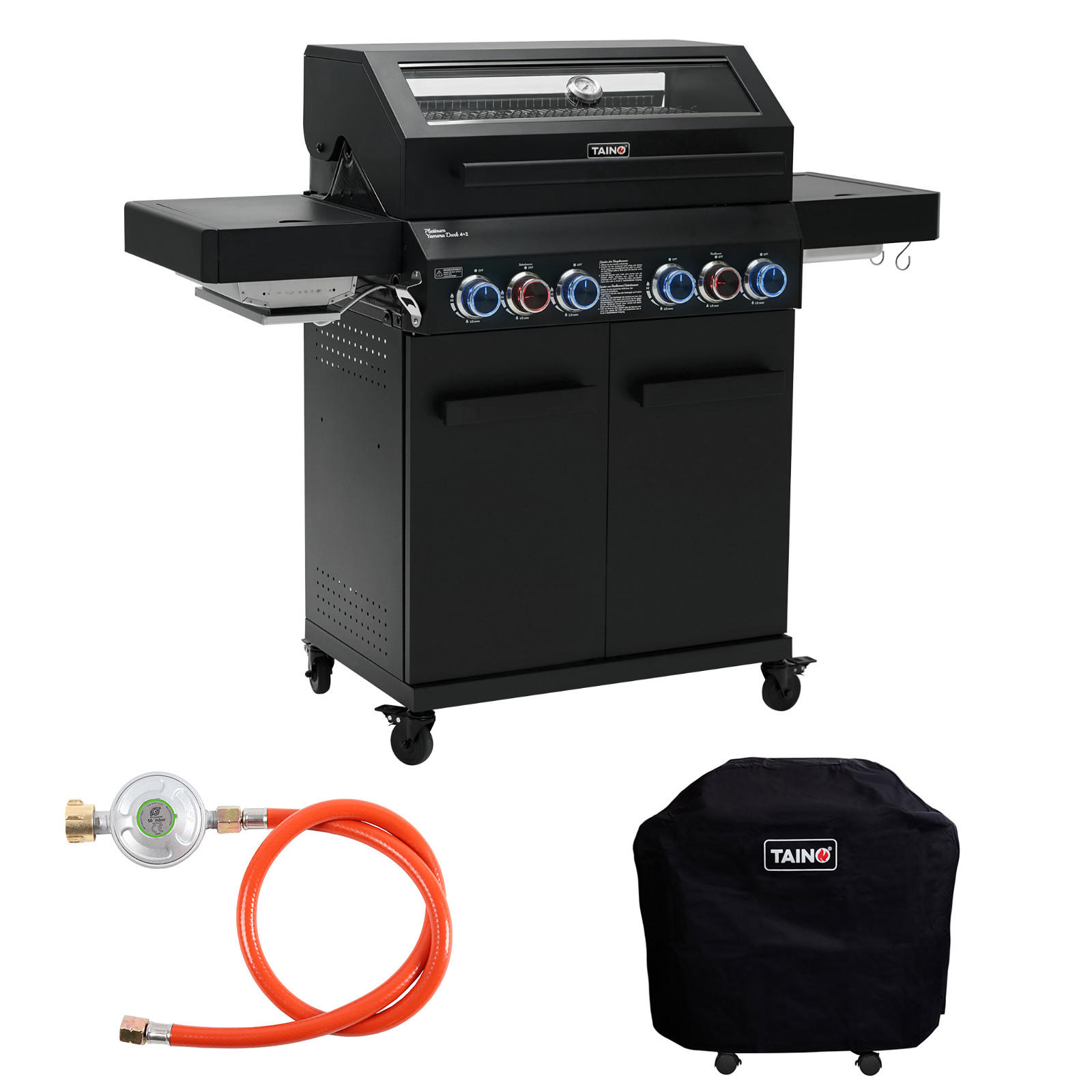 GASGRILL PLATINUM YAMARA DARK 4+2 Set - Schwarz, Metall (140/117/55cm) - TAINO