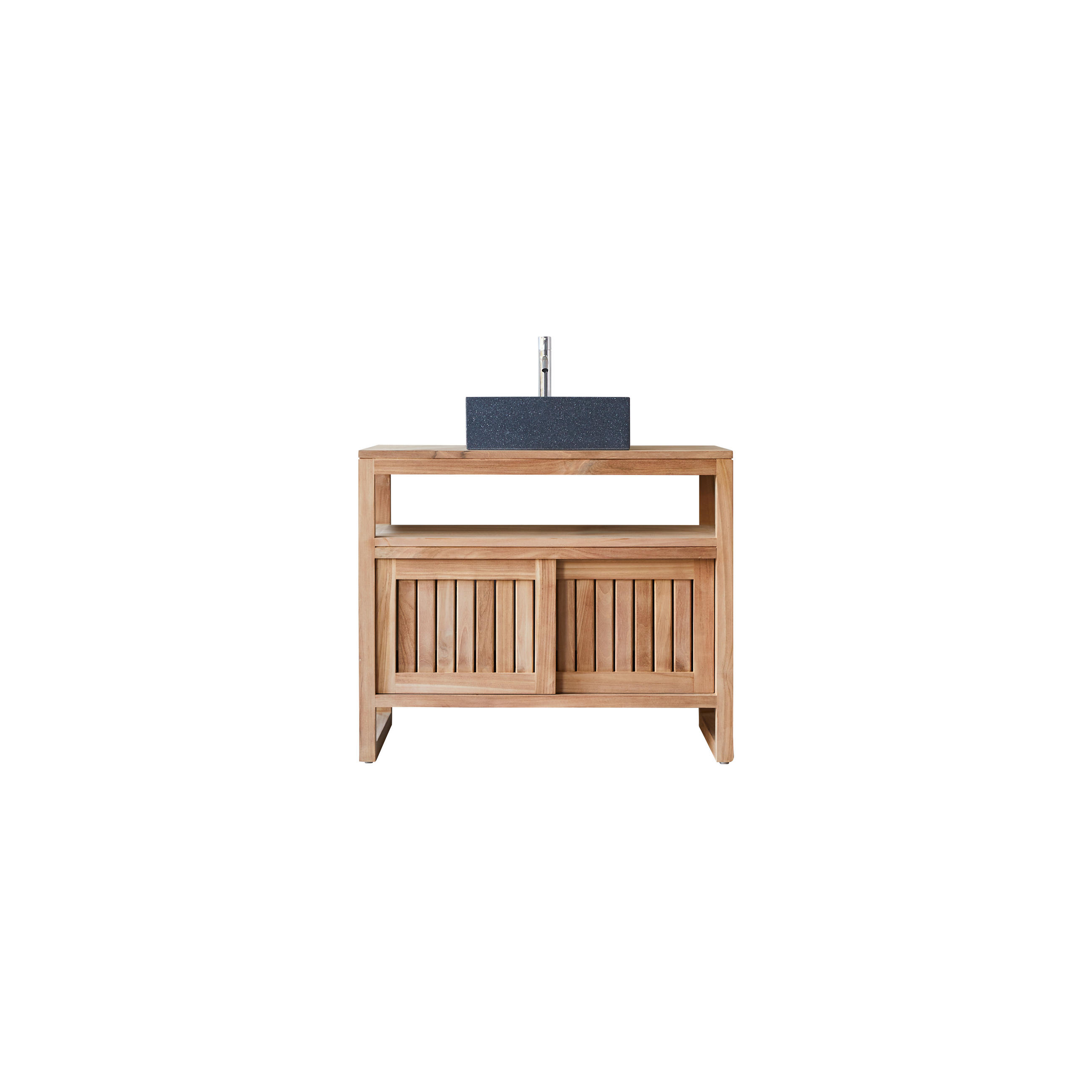 Tikamoon Waschtischunterschrank Natur 90x75x57 cm