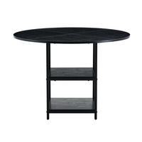 ESSTISCH 107/107/75 cm schwarz aus MDF und Metall mit 2 offenen Ablagen - Schwarz, Holzwerkstoff (107/107/75cm) - OKWISH