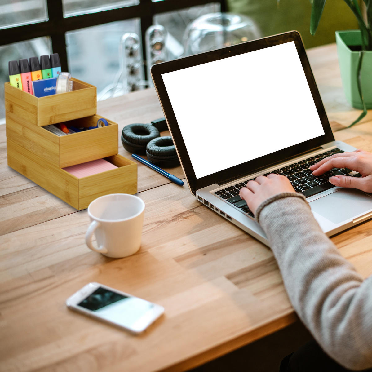 ORDNUNGSBOX - Hellbraun, Holz (23/7/15cm) - Relaxdays