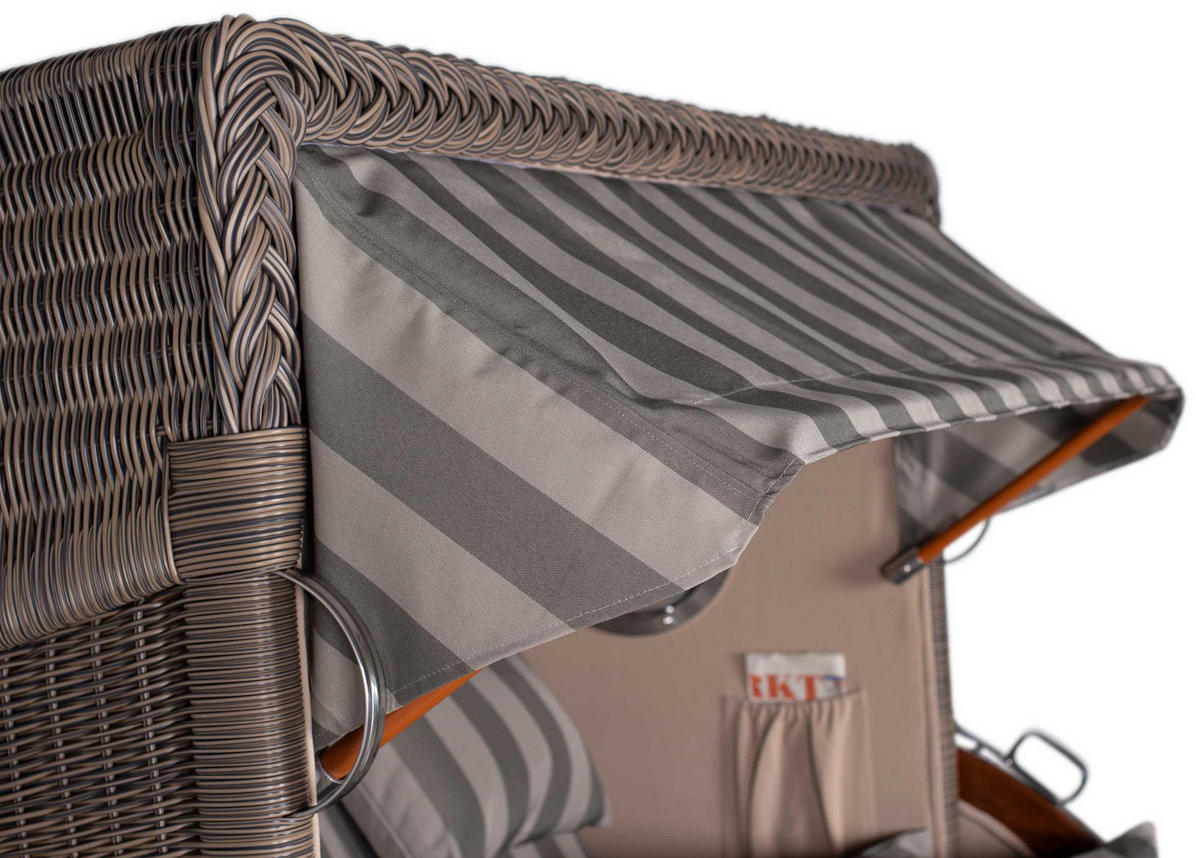 STRANDKORB XXL Düne Grande 2,5 Sitzer - Braun/Grau, Metall (142/170/95cm) - Mr. Deko