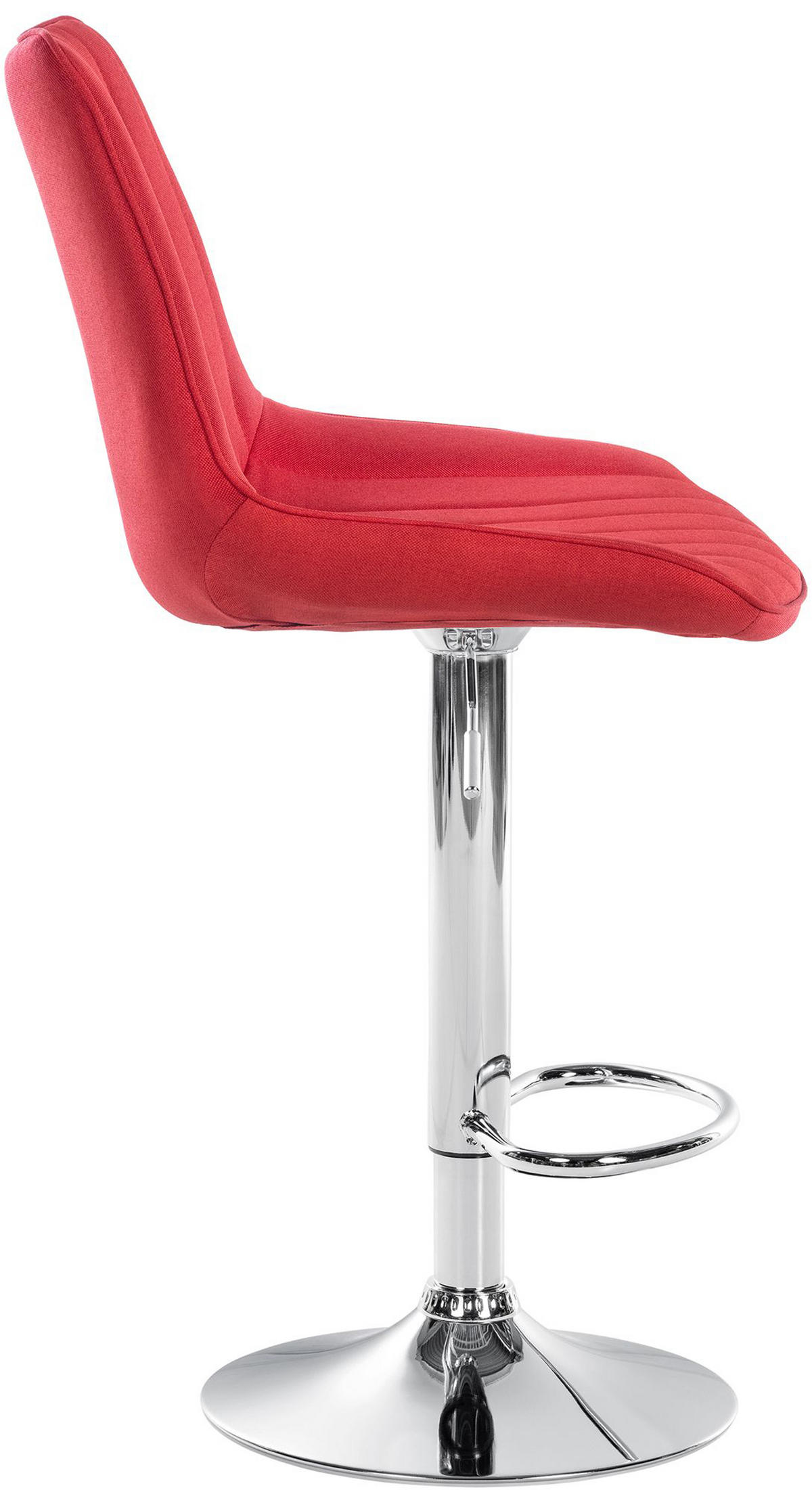 BARHOCKER Tolor Stoff chrom rot - Chromfarben/Rot, Textil/Metall (49.5/112/50cm) - TPFLiving
