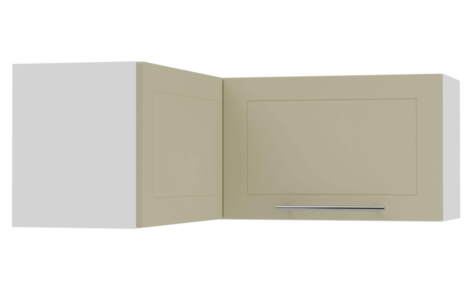 ECKHÄNGESCHRANK Kvantum W14/90/36 Vanille Matt / Weiß Matt 90 / 90 / 36cm - Creme/Weiß, Holz/Holzwerkstoff (90/36/90cm) - Feldmann-Wohnen